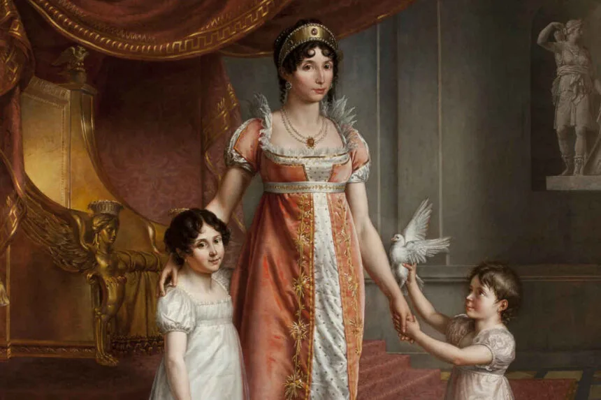 Jean Baptiste Wicar Ritratto di Giulia Clary moglie di Giuseppe Bonaparte con le figlie Zenaide e Carlotta2