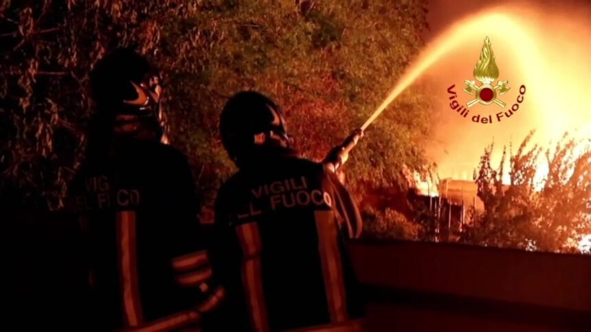 incendio azienda rifiuti pastorano